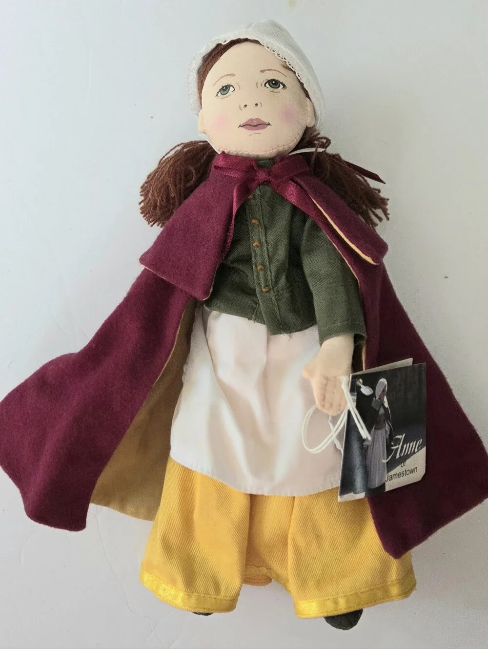 LOT OF 9 HISTORICAL CLOTH DOLLS, PAINTED FACES, COLONIAL WILLIAMSBURG FOUNDATION